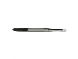 TWEEZER 6014 SCHUIN GERIBBELD INOX 9CM